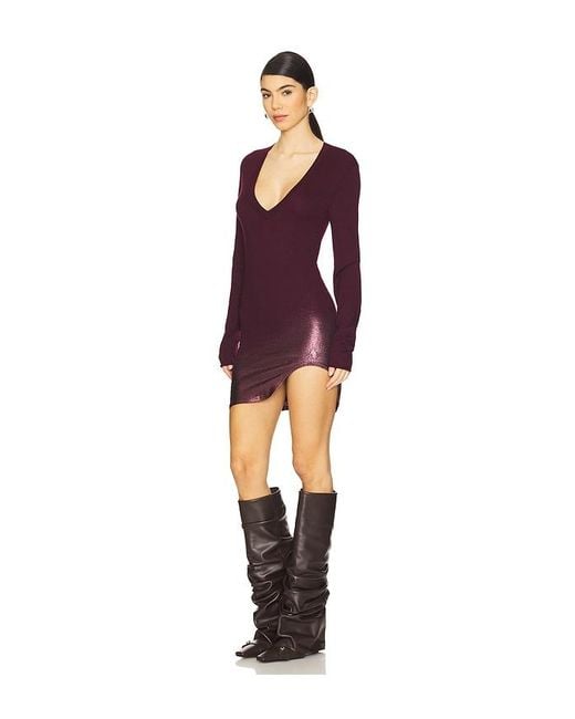The Attico Red Long Sleeve Mini Dress