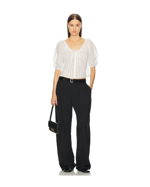 Helsa White Voile Peasant Blouse