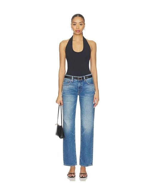 Pistola Blue Issa Mid Rise Relaxed Straight Jeans