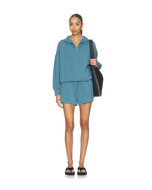 Varley Blue Hawley Half Zip Sweatshirt