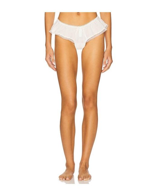 For Love & Lemons White Venetia Thong Panty