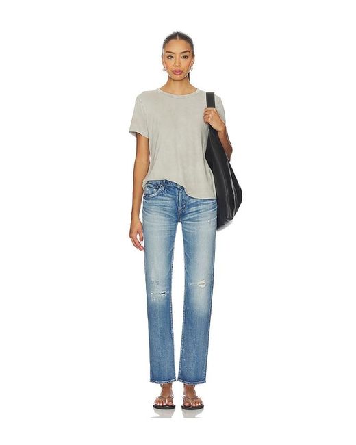 Moussy Blue Bridgeville Slim Straight Jeans