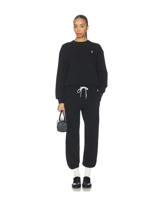 Polo Ralph Lauren Black Arctic Fleece Long Sleeve Crew Neck Sweatshirt