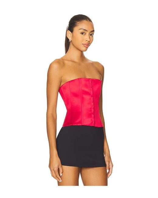 GUIZIO Red Satin Corset