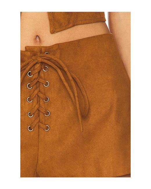 Lovers + Friends Brown Noella Faux Suede Short