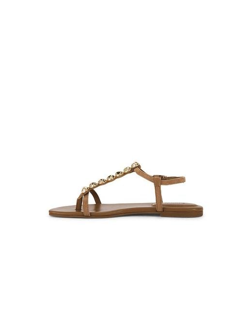 Jonathan Simkhai Natural Amaya Suede Thong Flat Sandal