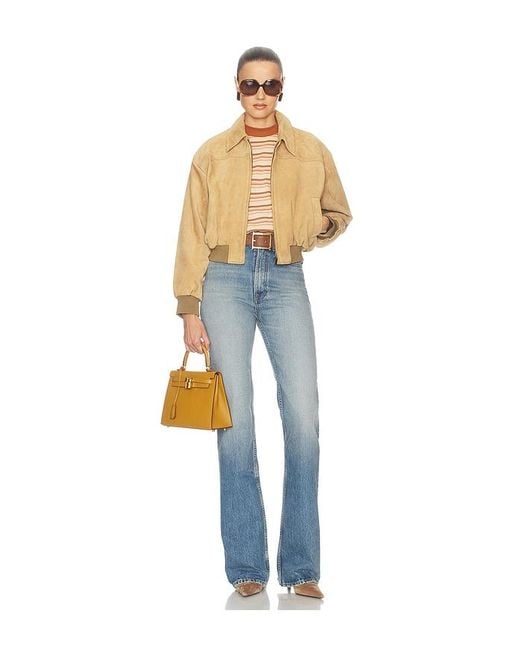Helsa Blue The Suede Zip Bomber