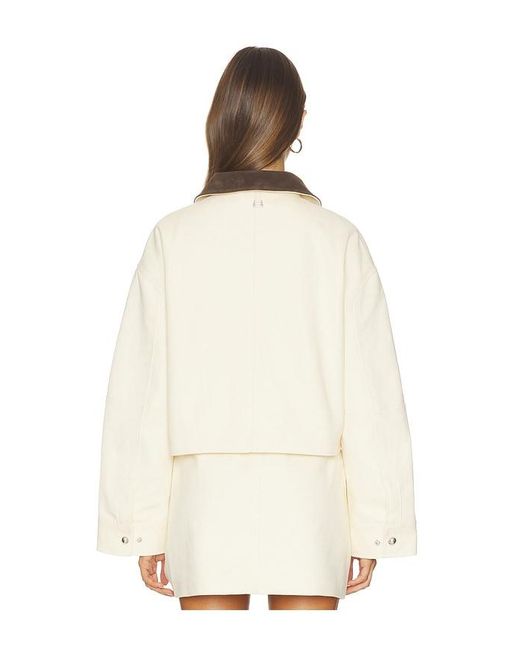 Apparis White Ella Canvas Cropped Jacket