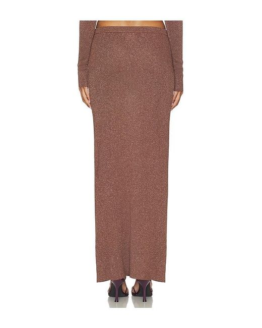 SNDY'S Brown Rumer Knit Maxi Skirt