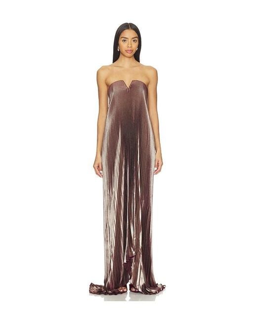 L'idée Multicolor Tie Gown With Drama Sleeves