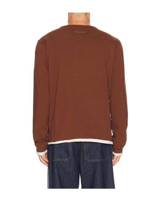 MM6 by Maison Margiela Brown Long-Sleeved Top for men