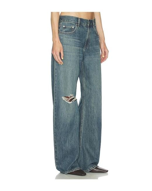 Helmut Lang Blue Relaxed Destroyed Bootcut Jeans