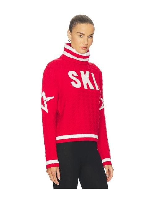 Perfect Moment Red Glacier Turtleneck Sweater