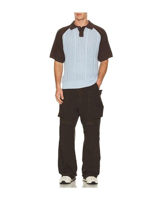 Obey Blue Abel Knitted Polo for men