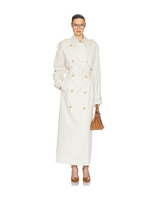 Helsa White Trenchcoat Classic Oversized