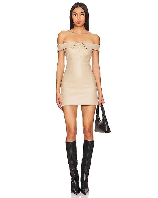 POSTER GIRL Natural Blake Faux Leather Dress
