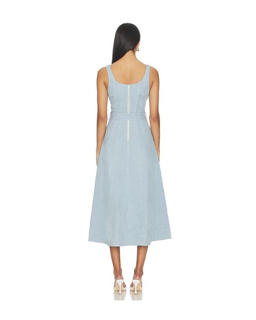 Karina Grimaldi Blue Lilliana Denim Maxi Dress