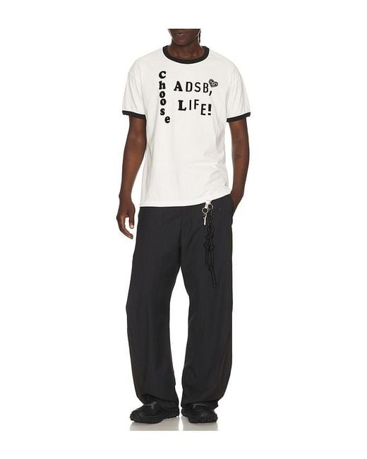 ANDERSSON BELL White Essential Adsb Flocking Ringer T-Shirt for men