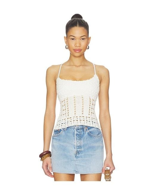 Frankie's Bikinis White X Jennie Nari Crochet Top