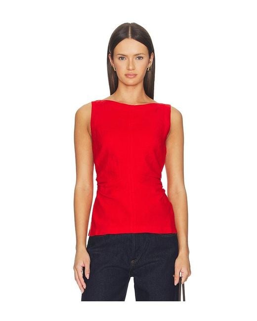 Madewell Red Addison Linen Top