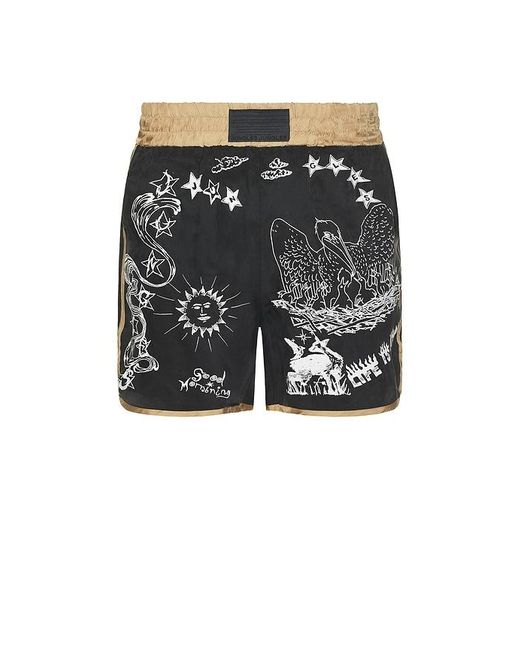 JUNGLES Black Scribbles Boxing Shorts for men