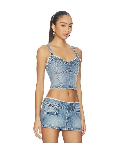 A.Brand Blue Saloon Bodice Top