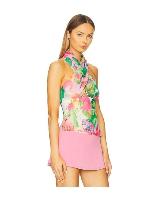 Bardot Pink Fontes Halter Neck Top