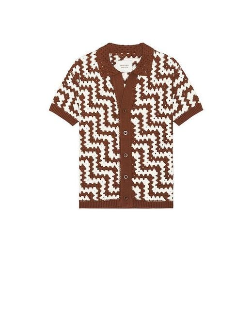 Frescobol Carioca Brown Pinto Cotton Crochet Cardigan for men