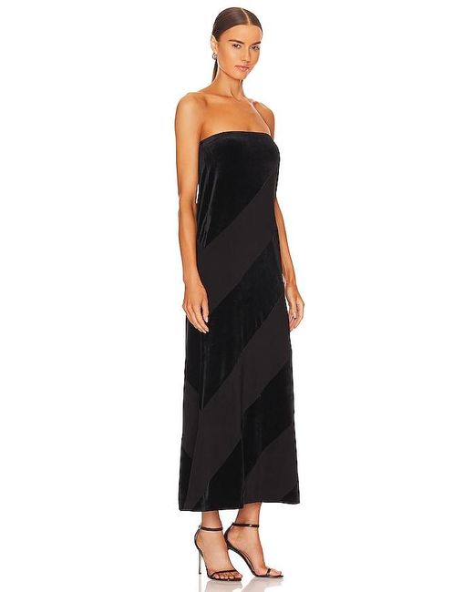 Norma Kamali Black Spiral Strapless Dress