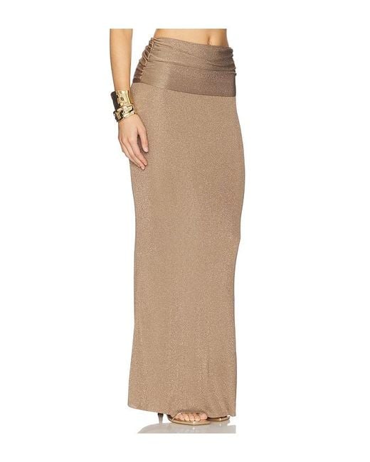 Lovers + Friends White Renna Ruched Waist Maxi Skirt