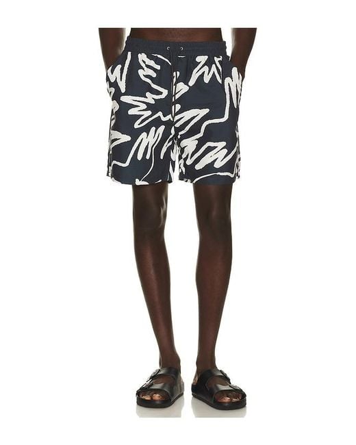 by Parra Black Birds Fly Free Swim Shorts for men