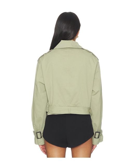 Blank NYC Green Cropped Trench Coat