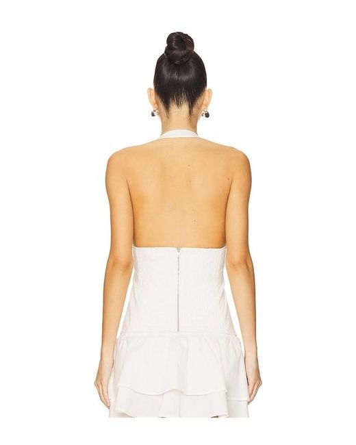 WeWoreWhat White Halter Neck Corset Top