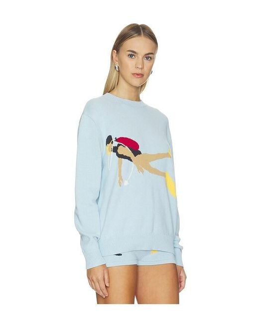 YELLOW THE LABEL Blue Diver Knit Top