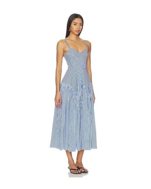 Amanda Uprichard Blue Spencer Midi Dress