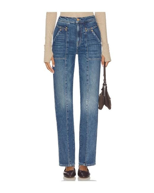 Mother Blue Gerades Bein Riveting Rambler Zip Sneak