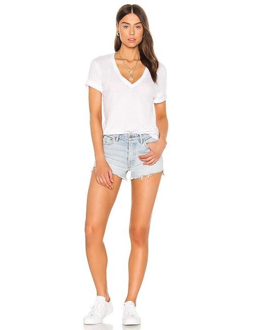 Cotton Citizen White Classic V Neck Tee