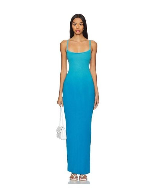 Cotton Citizen Blue Verona Spaghetti Maxi Dress