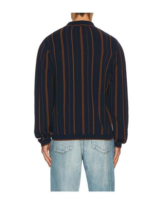 Percival Blue Citation Knitted Football Shirt for men