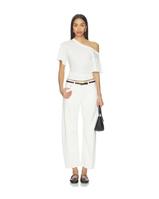 Madewell White Darted Barrel Jeans