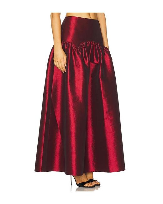 MORE TO COME Red Carson Skirt