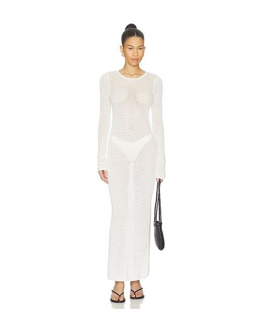Lovers + Friends White Evette Knit Maxi Dress