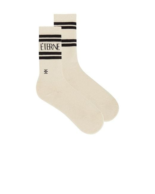ÉTERNE White Cotton Logo Sport Sock