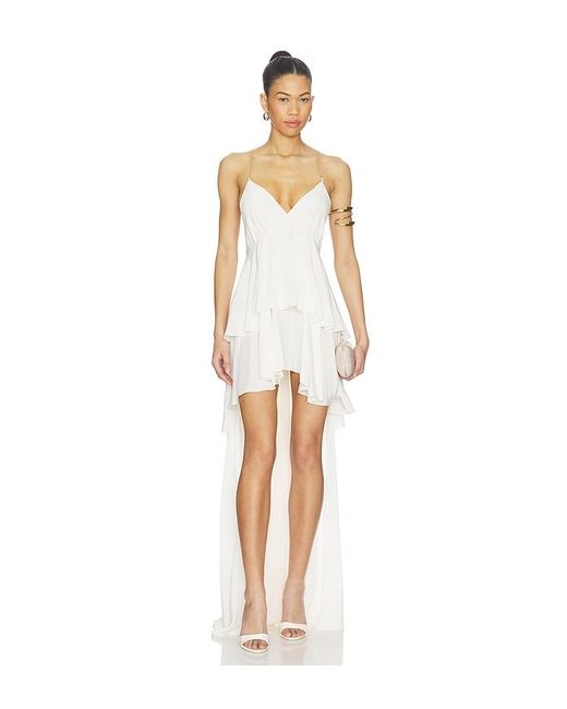 Lovers + Friends White Aiyanna Silk Maxi Dress