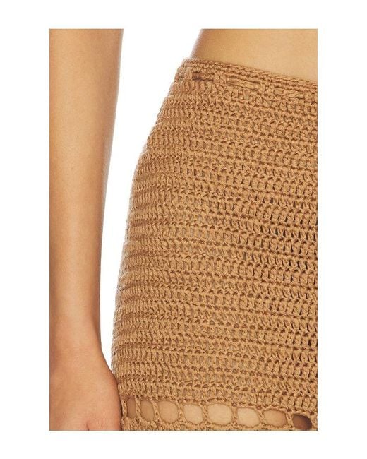 MORE TO COME Natural Elliana Crochet Mini Skirt