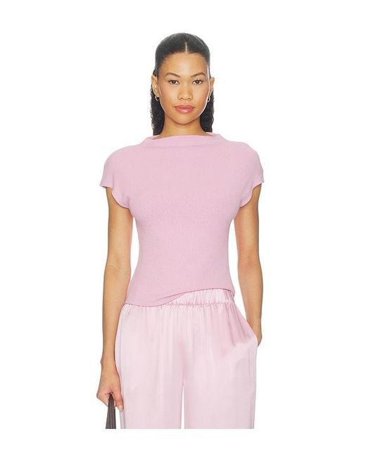 SABLYN Pink Karlie Slit Neck Tee