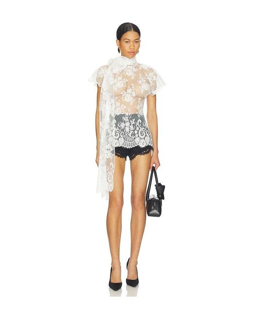 Markgong White Knotted Long Sleeved Top