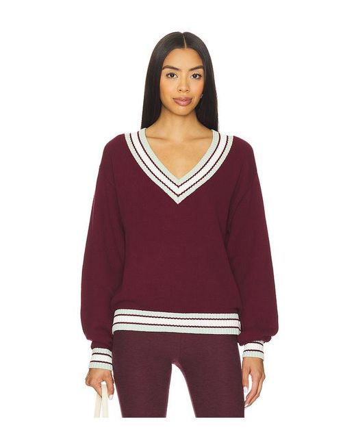 The Upside Purple Josette V Neck Knit Sweater