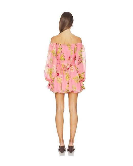Hemant & Nandita Red Off Shoulder Romper With Tie Up Belt