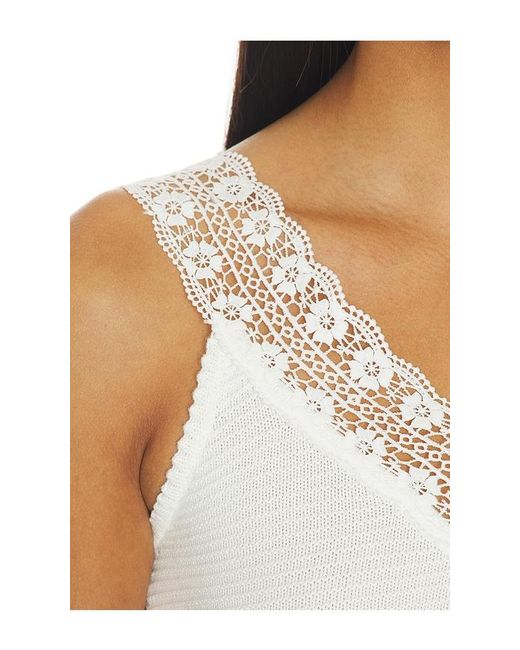 Tularosa White Janis Lace Pointelle Mini Dress
